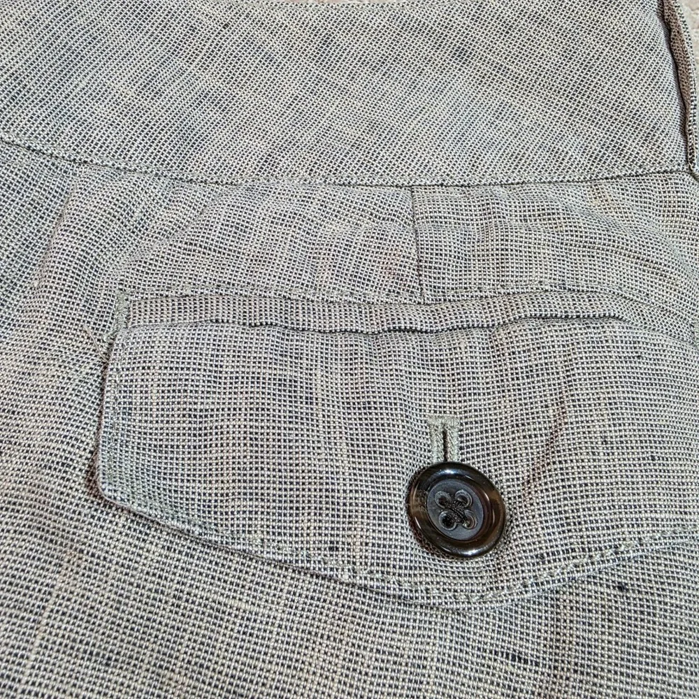Banana Republic Ryan Fit Pants 2 Gray 100% Linen Wide Leg Lightweight 1172